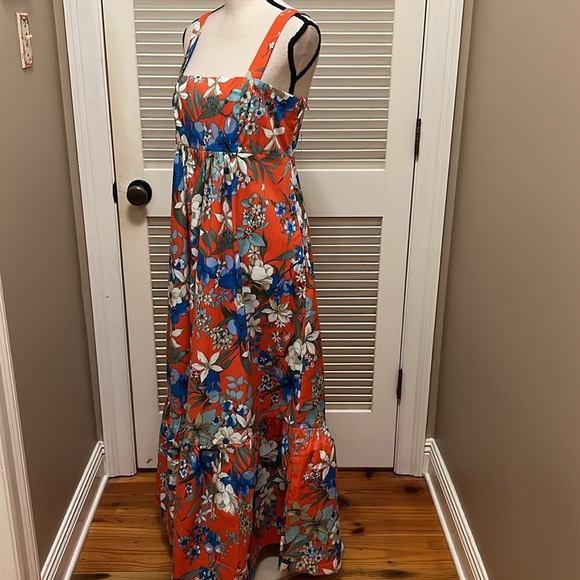 London Times Babydoll Tiered Maxi Dress in Original Blue - Picture 9 of 17